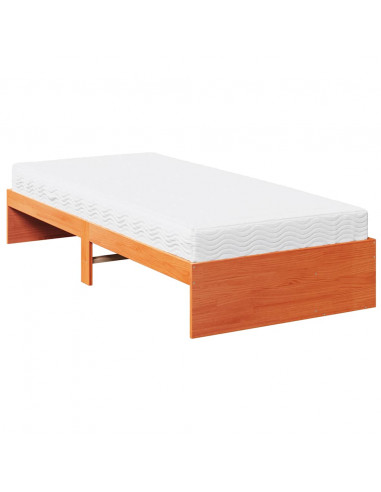 Dormeuse con Materasso Marrone 80x200 cm Legno Massello di Pino