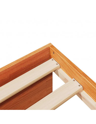 Dormeuse con Materasso Marrone 80x200 cm Legno Massello di Pino