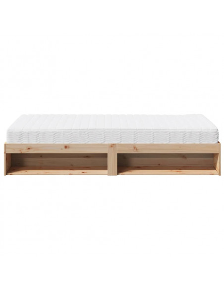 Divano Letto con Materasso 80x200 cm in Legno Massello di Pino