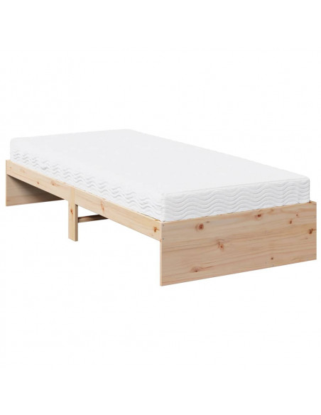 Divano Letto con Materasso 80x200 cm in Legno Massello di Pino