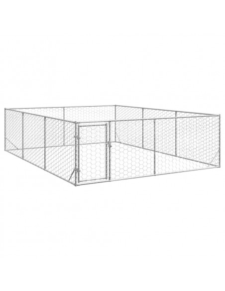 Cuccia per Cani da Esterno con Porta 3x4x1 m Acciaio Zincato