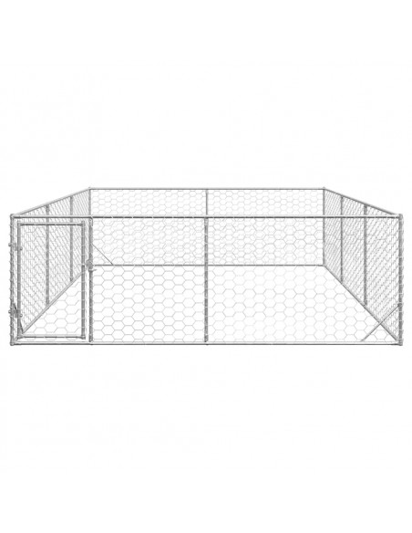 Cuccia per Cani da Esterno con Porta 3x4x1 m Acciaio Zincato