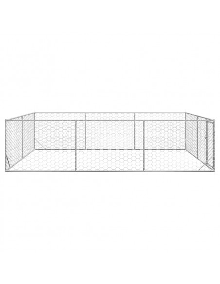 Cuccia per Cani da Esterno con Porta 3x4x1 m Acciaio Zincato