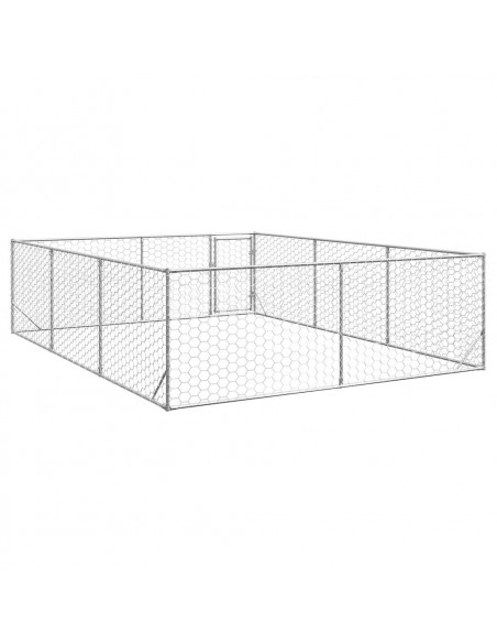 Cuccia per Cani da Esterno con Porta 3x4x1 m Acciaio Zincato