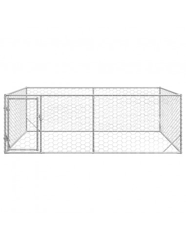 Cuccia per Cani da Esterno con Porta 3x2x1 m Acciaio Zincato