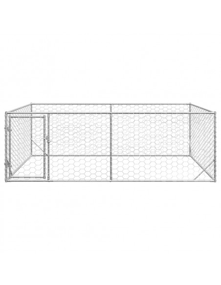 Cuccia per Cani da Esterno con Porta 3x2x1 m Acciaio Zincato