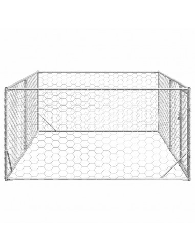 Cuccia per Cani da Esterno con Porta 3x2x1 m Acciaio Zincato