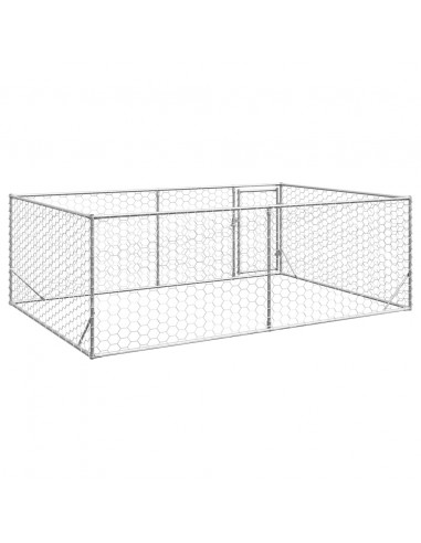 Cuccia per Cani da Esterno con Porta 3x2x1 m Acciaio Zincato
