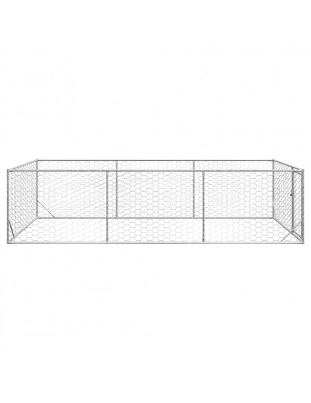 Cuccia per Cani da Esterno con Porta 2x4x1 m Acciaio Zincato