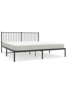 Giroletto con Testiera in Metallo Nero 180x200 cm