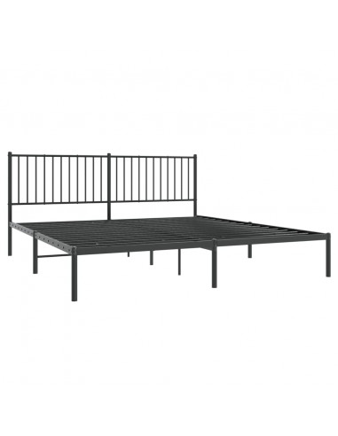 Giroletto con Testiera in Metallo Nero 180x200 cm