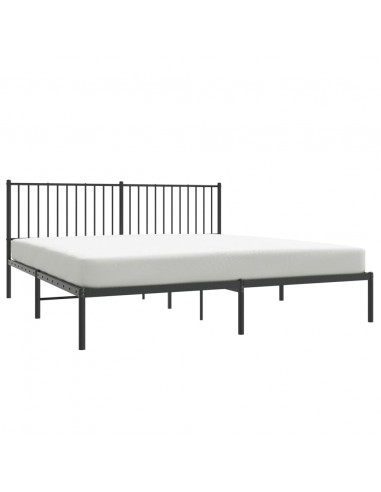 Giroletto con Testiera in Metallo Nero 180x200 cm