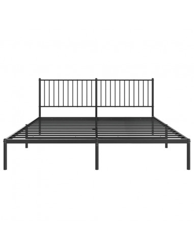 Giroletto con Testiera in Metallo Nero 180x200 cm