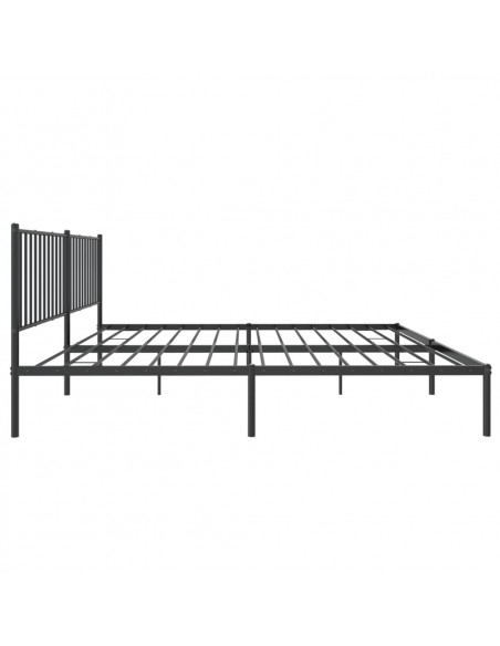 Giroletto con Testiera in Metallo Nero 180x200 cm