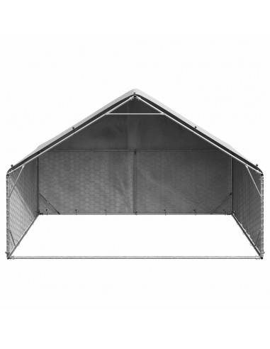 Cuccia per Cani da Esterno con Copertura Acciaio Zincato