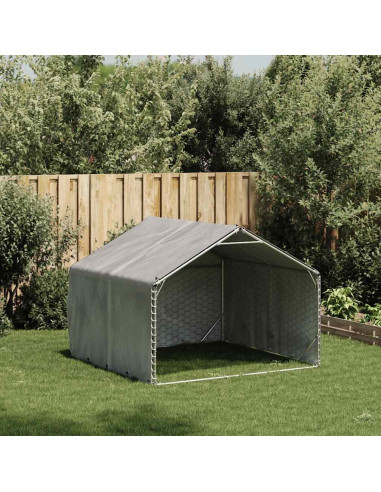 Cuccia per Cani da Esterno con Copertura Acciaio Zincato