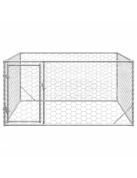Cuccia per Cani da Esterno con Porta 2x2x1 m Acciaio Zincato