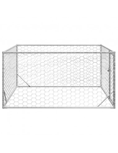 Cuccia per Cani da Esterno con Porta 2x2x1 m Acciaio Zincato