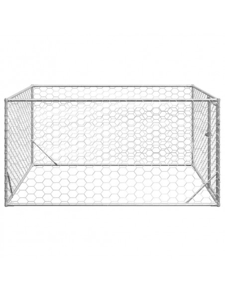 Cuccia per Cani da Esterno con Porta 2x2x1 m Acciaio Zincato