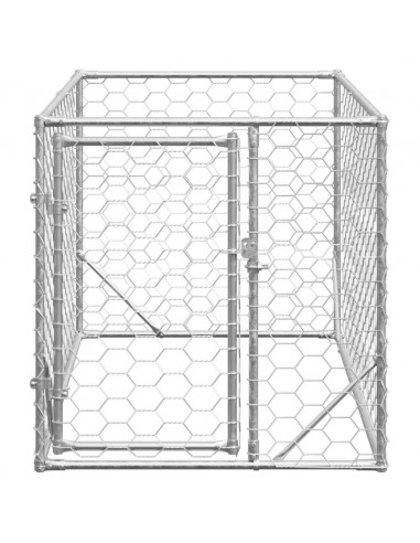 Cuccia per Cani da Esterno con Porta 2x1x1 m Acciaio Zincato