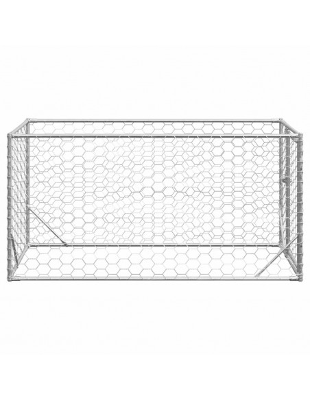 Cuccia per Cani da Esterno con Porta 2x1x1 m Acciaio Zincato