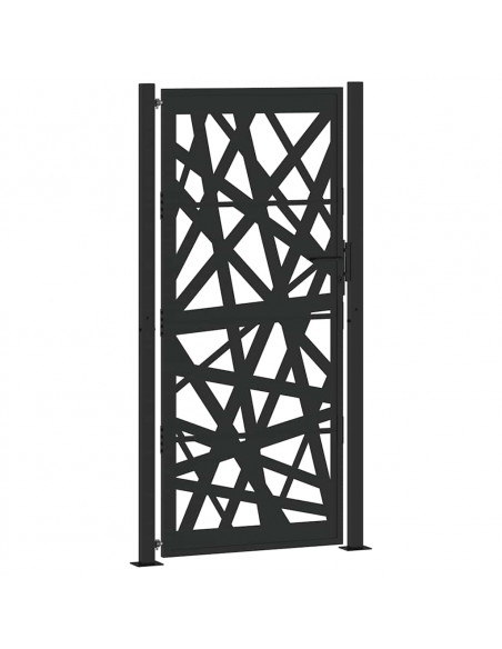 Cancello Giardino Nero 105x205 cm in Acciaio Design Leggero