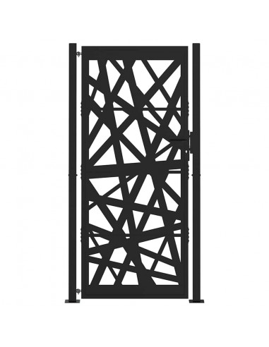 Cancello Giardino Nero 105x205 cm in Acciaio Design Leggero