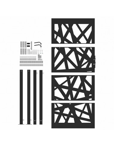 Cancello Giardino Nero 105x205 cm in Acciaio Design Leggero