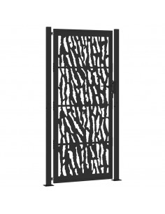 Cancello Giardino Nero 105x205 cm in Acciaio Design a Traccia