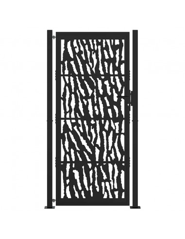 Cancello Giardino Nero 105x205 cm in Acciaio Design a Traccia