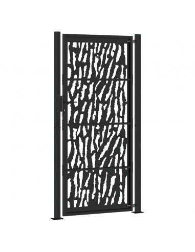 Cancello Giardino Nero 105x205 cm in Acciaio Design a Traccia