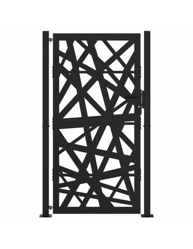 Cancello Giardino Nero 105x180 cm in Acciaio Design Leggero
