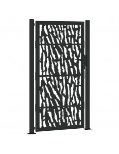 Cancello Giardino Nero 105x180 cm in Acciaio Design a Traccia