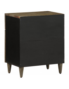 Comodino Grigio Chiaro 50x33x60 cm in Legno Massello di Mango