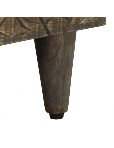 Comodino Grigio Chiaro 50x33x60 cm in Legno Massello di Mango