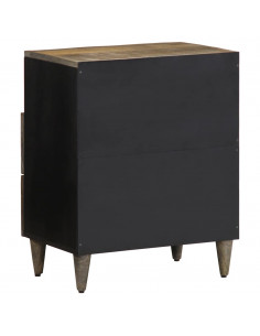 Comodino Grigio Chiaro 50x33x60 cm in Legno Massello di Mango