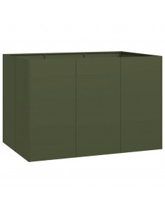 Fioriera Verde Oliva 120x80x80 cm in Acciaio