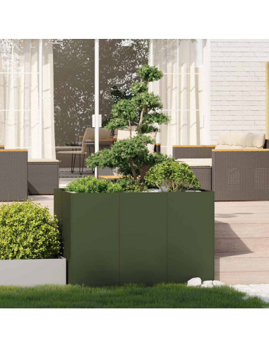 Fioriera Verde Oliva 120x80x80 cm in Acciaio