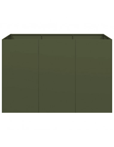 Fioriera Verde Oliva 120x80x80 cm in Acciaio