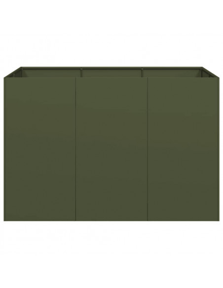 Fioriera Verde Oliva 120x80x80 cm in Acciaio
