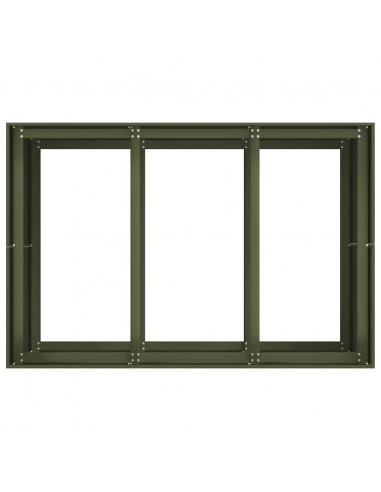 Fioriera Verde Oliva 120x80x80 cm in Acciaio