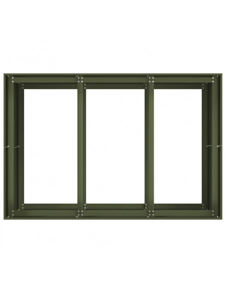 Fioriera Verde Oliva 120x80x80 cm in Acciaio