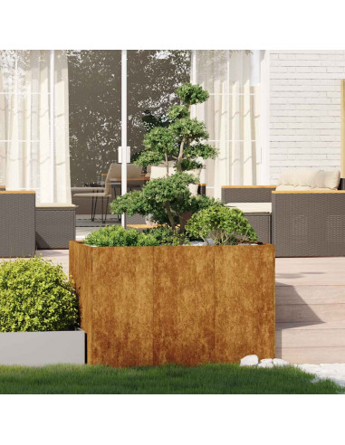 Fioriera Arrugginita 120x80x80 cm in Acciaio Corten