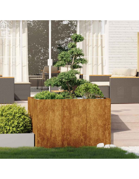 Fioriera Arrugginita 120x80x80 cm in Acciaio Corten