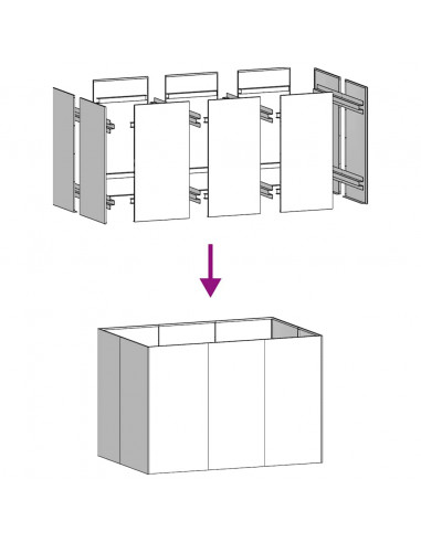 Fioriera 120x80x80 cm in Acciaio Inox
