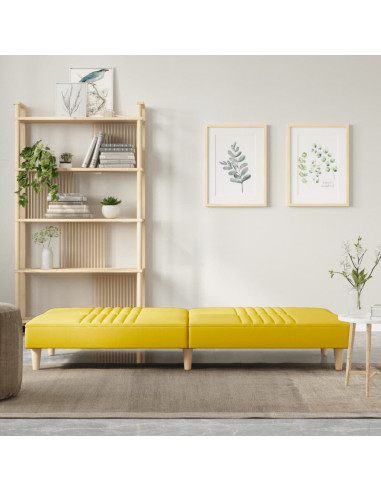 Divano Letto Giallo Chiaro in Tessuto