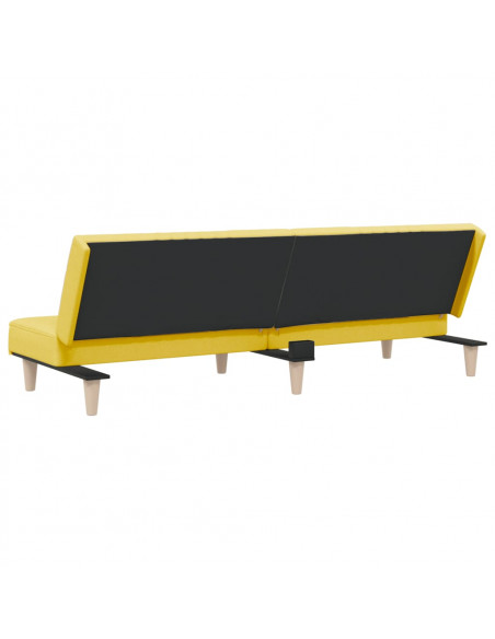 Divano Letto Giallo Chiaro in Tessuto