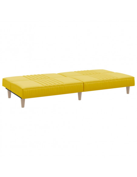 Divano Letto Giallo Chiaro in Tessuto
