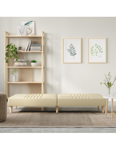 Divano Letto Crema in Tessuto