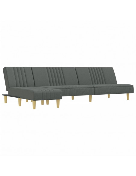 Divano Letto a L Grigio Scuro 255x140x70 cm in Tessuto